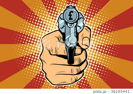 pound currency money Finance revolver in hand 36285441