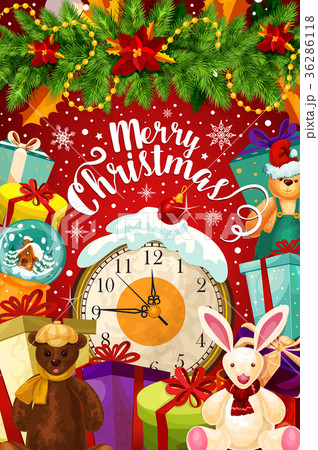 Merry Christmas vector celebration greeting card 36286118