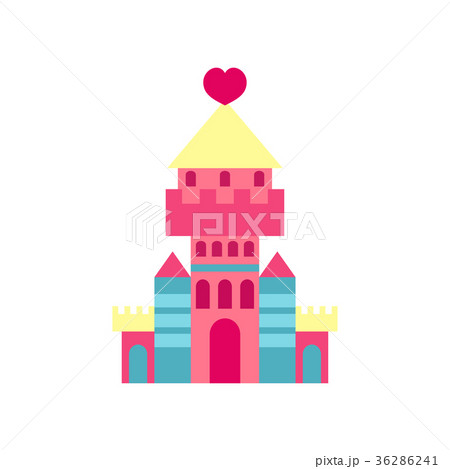 Princess castle with heart cartoon vector Princess castle with heart cartoon vector 36286241