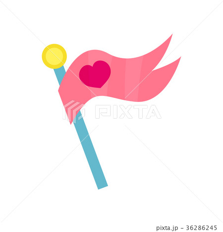 Pink flag with heart cartoon vector Illustration Pink flag with heart cartoon vector Illustration 36286245
