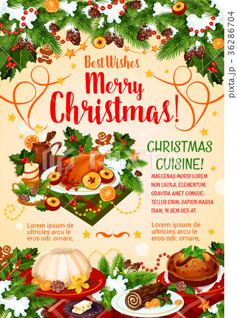 Christmas cuisine poster with New Year dinner 36286704