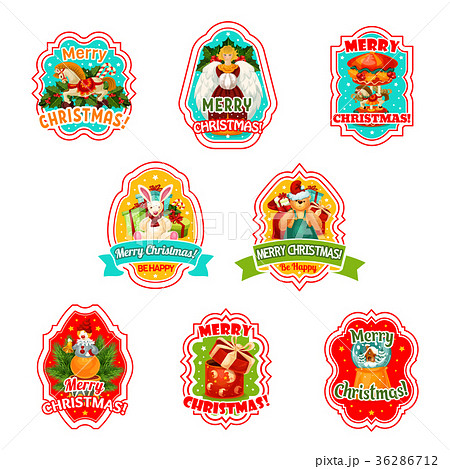 Merry Christmas holiday vector icons Merry Christmas holiday vector icons 36286712