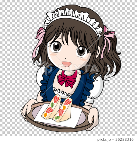 Maid cafe, girl and sandwich 36288316