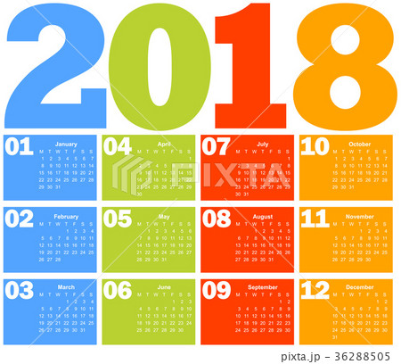 Calendar for 2018 year 36288505
