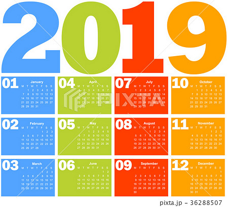 Calendar for 2019 year 36288507