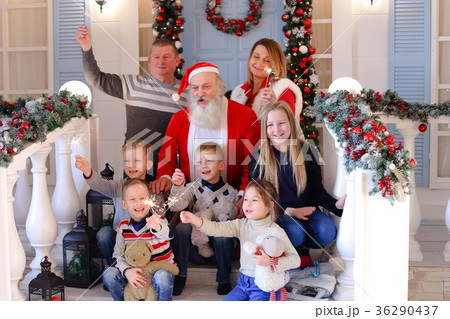 Magical Santa together with caring mother and 36290437