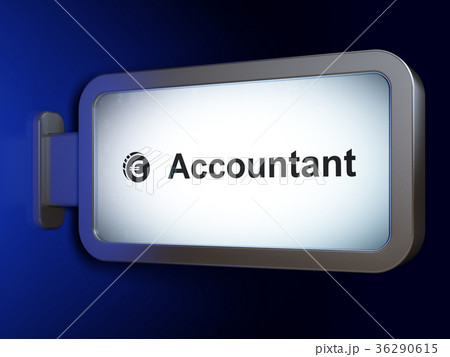 Currency concept: Accountant and Euro Coin on Currency concept: Accountant and Euro Coin on 36290615