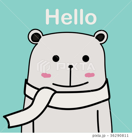 Vector Cute Bear With Blue Background.	 36290811