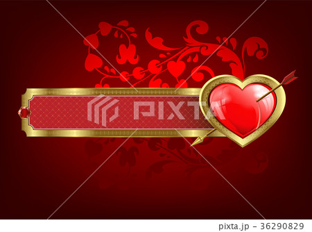 Design with a rectangular frame and heart 36290829