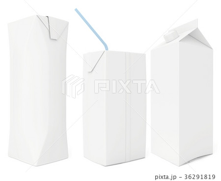 Set white paper package. 3d rendering on white 36291819
