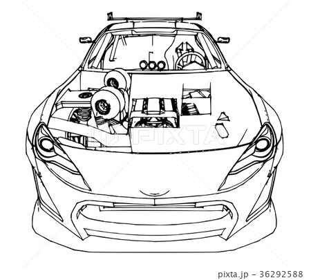 Sports car. Stock Illustration in the style of 36292588
