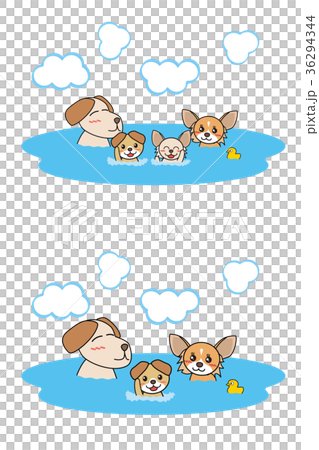 犬家族の温泉a_（縁なし） 36294344