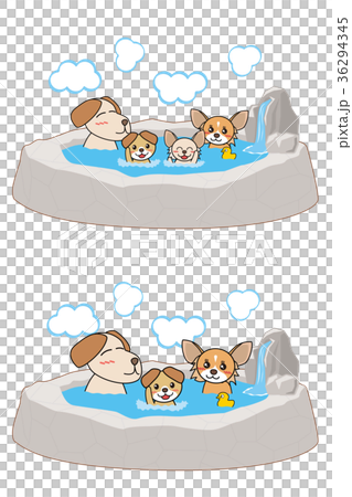 狗家庭的溫泉a_岩浴_瀑布(圖案) 狗家庭的溫泉a_岩浴_瀑布(圖案) 36294345