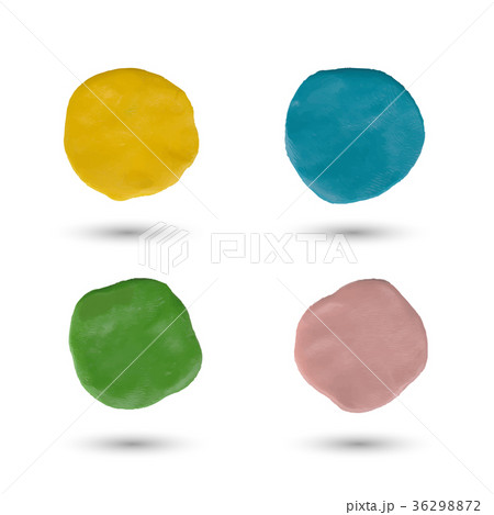 Set plasticine stains. Round spot 36298872