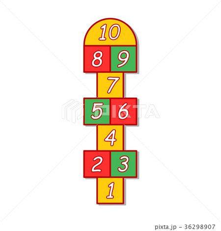 hopscotch game on grey background hopscotch game on grey background 36298907