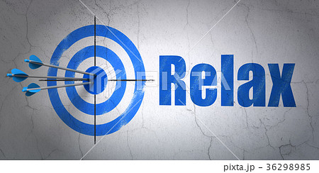 Tourism concept: target and Relax on wall 36298985