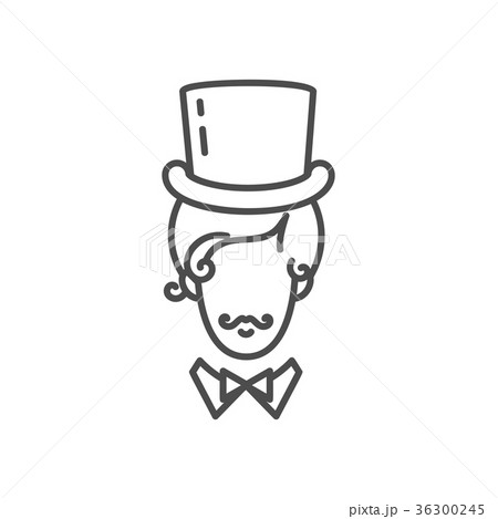 Gentleman Icon, Elegant Man in a tall hat with a 36300245