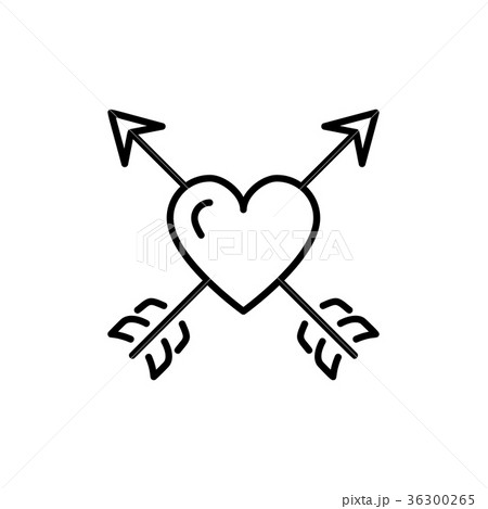 Arrow Heart Icon Valentines Symbol Love Signのイラスト素材