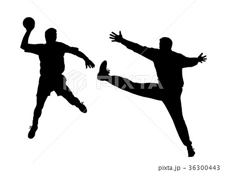 Handball Player And Goalkeeperのイラスト素材