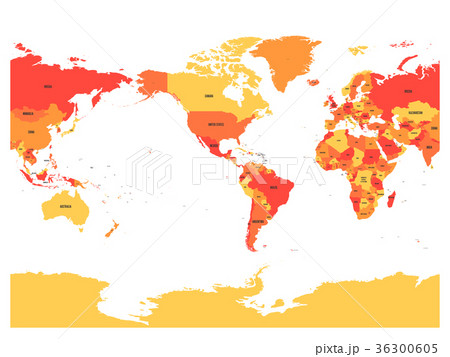 World map in four shades of red on white 36300605