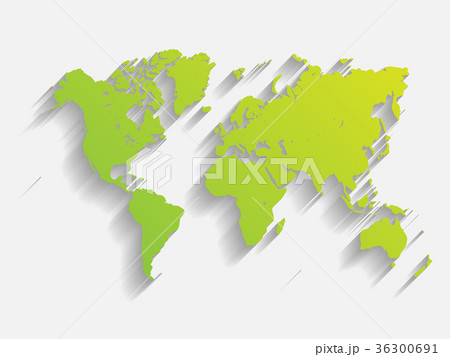 GreenVector Map of World. Modern flat design with 36300691