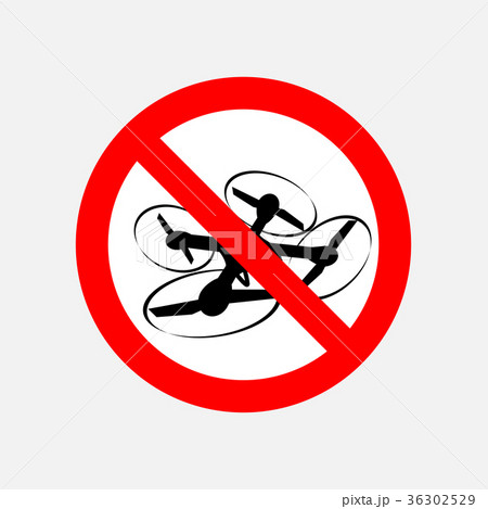 Prohibited Sign - No Drone, Isolated on White 36302529