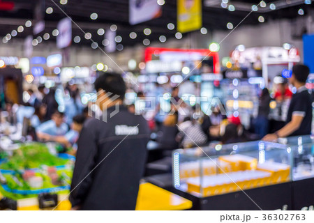 Abstract blurred people in Exhibition Hall. 36302763