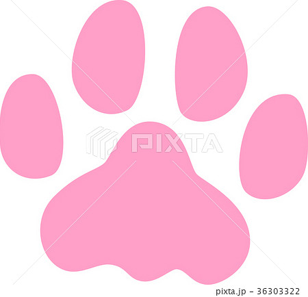 足跡 犬 ピンクのイラスト素材 36303322 Pixta
