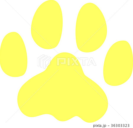 足跡 犬 黄色のイラスト素材