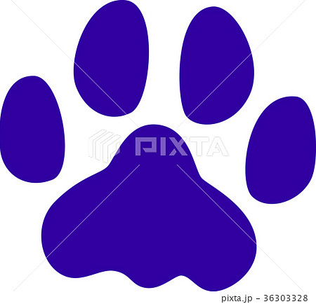足跡 犬 紺色のイラスト素材
