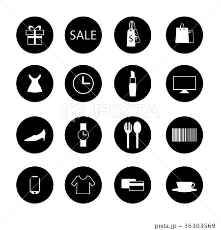 shopping icon set, vector on white background shopping icon set, vector on white background 36303569