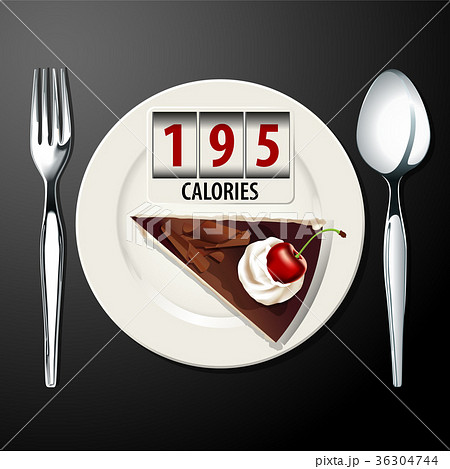 Vector of Calories in Black forest cake 36304744