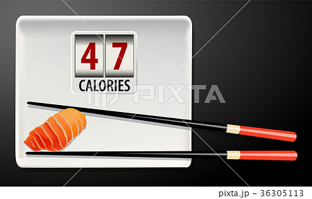 Vector of Calories in Salmon Sushi Vector of Calories in Salmon Sushi 36305113