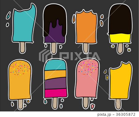 Set Of Cute Stickers Ice Cream. 36305872