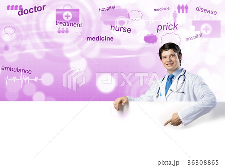 Doctor with banner Doctor with banner 36308865