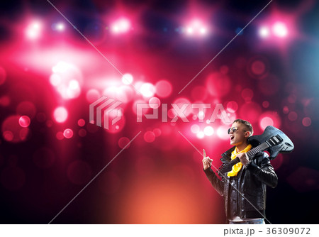 Rock star on stage 36309072
