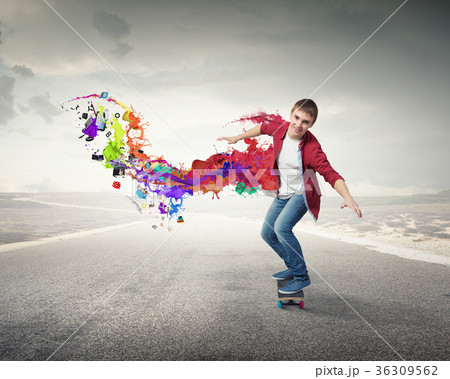 Guy on skateboard 36309562