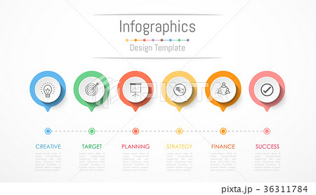 Infographic design elements with 6 options. 36311784