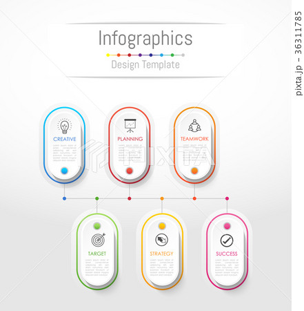 Infographic design elements with 6 options. 36311785