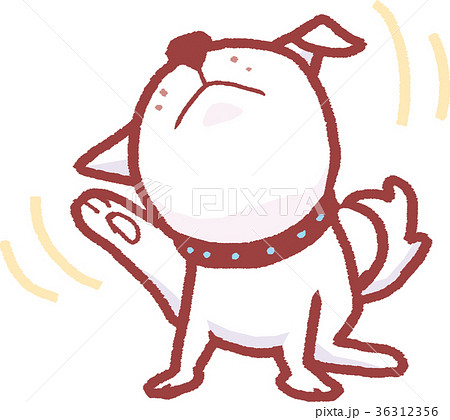 体をかく子犬のイラスト素材