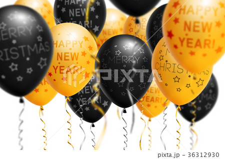 Bright gold and black balloons 2018, Christmas Bright gold and black balloons 2018, Christmas 36312930