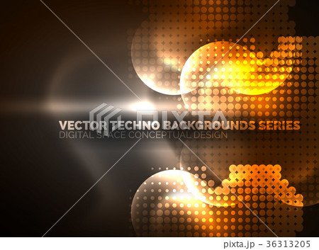 Shiny neon glowing circles, dot particles 36313205