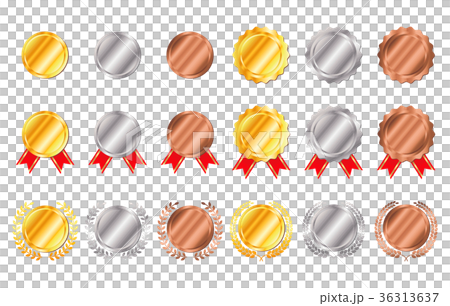 Illustration set of medals 36313637