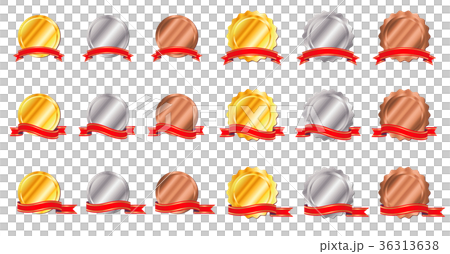 Illustration set of medals and ribbons 36313638