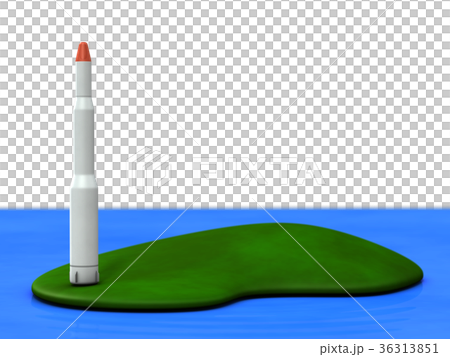 島の端で起立するロケットの3DCG 島の端で起立するロケットの3DCG 36313851