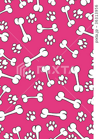 骨　肉球跡　戌年背景　タテ 36313956