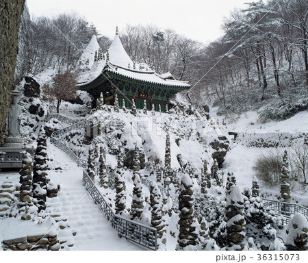 階段 雪景色 建築 36315073