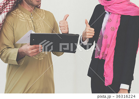 Arabic Business Couple Working In Office Arabic Business Couple Working In Office 36316224