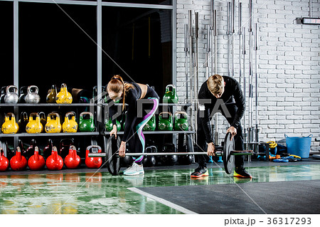the girl is getting ready for the exercise  36317293