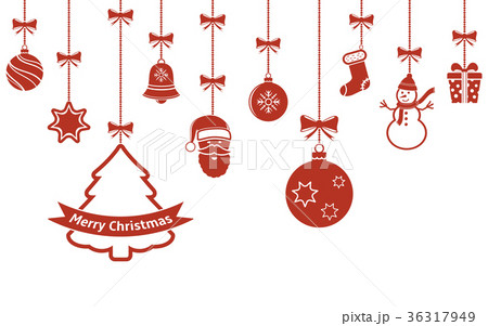 Christmas hanging ornaments isolated background 36317949
